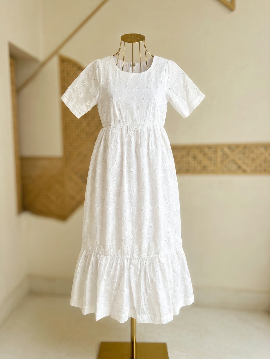 Robe longue blanche enfant Rama