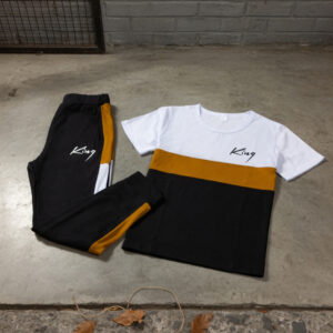 Ensemble King noir blanc et moutarde