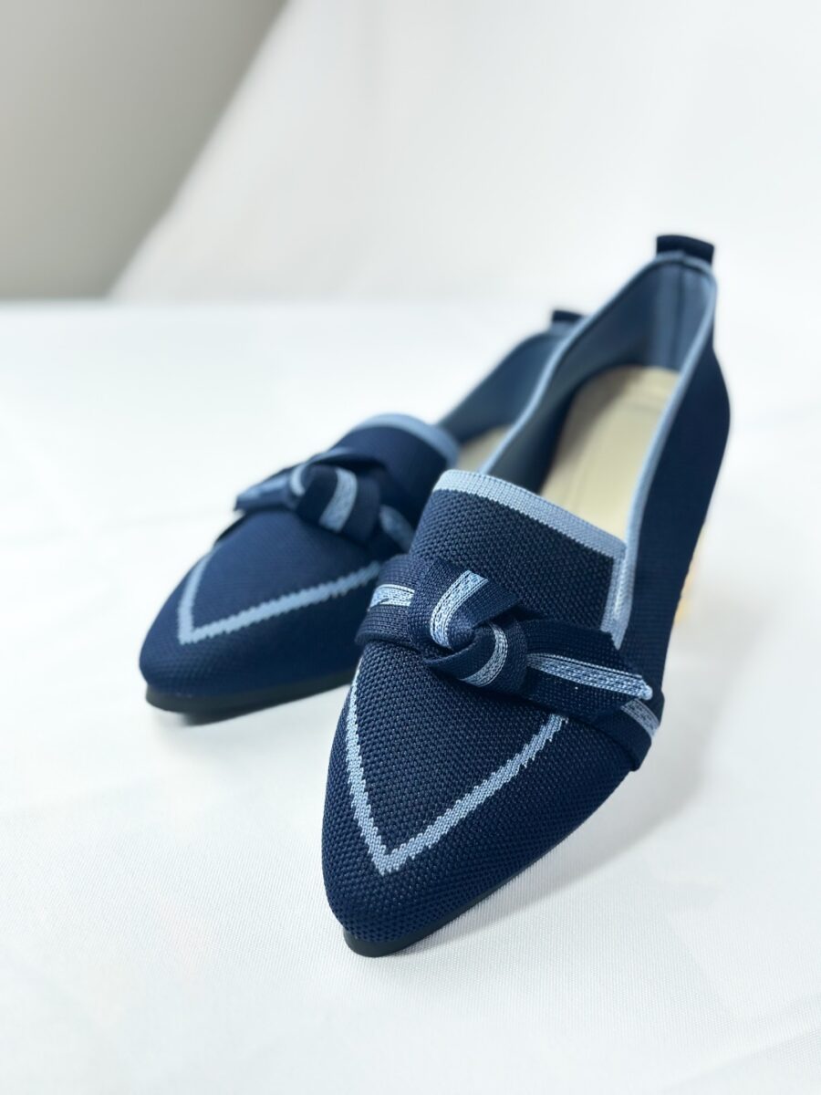 Ballerines bleu marine femme à nœud