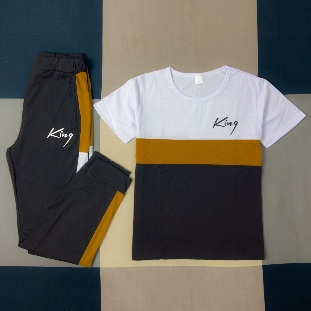 Ensemble King noir blanc et moutarde